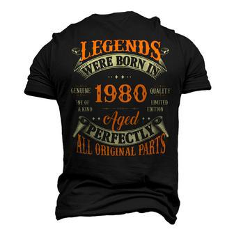 42Nd Birthday Vintage Legends Born In 1980 42 Years Old Men's 3D Print Graphic Crewneck Short Sleeve T-shirt - Thegiftio UK