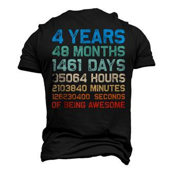 4Th Birthday 4 Years Of Being Awesome Wedding Anniversary V2 Men's 3D T-shirt Back Print - Seseable