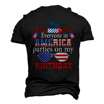 4Th Of July Birthday Bday Born On 4Th Of July Men's 3D T-shirt Back Print - Seseable