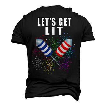 4Th Of July Lets Get Lit 2021 Pun Men's 3D T-shirt Back Print - Seseable