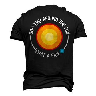 90Th Birthday Retro 90Th Trip Around The Sun What A Ride Men's 3D T-shirt Back Print - Seseable