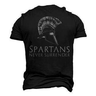 Ancient Spartan Greek History - Spartans Never Surrender Men's 3D T-shirt Back Print - Seseable