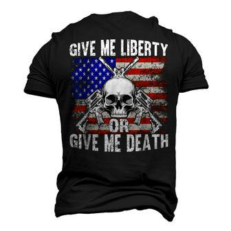 Ar-15 Give Me Liberty Or Give Me Death Skull - Ar15 Rifle Men's 3D T-shirt Back Print - Seseable