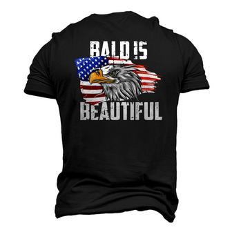 Mens Bald Is Beautiful July 4Th Eagle Patriotic American Vintage Men's 3D T-Shirt Back Print | Mazezy