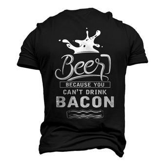 Beer Because Bacon Men's 3D T-shirt Back Print - Seseable