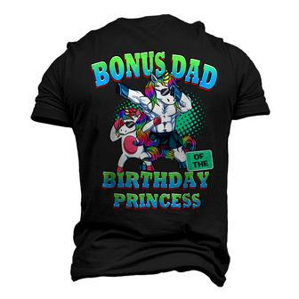 Bonus Dad Of The Birthday Princess Dabbing Unicorn Girl Men's 3D T-shirt Back Print - Seseable