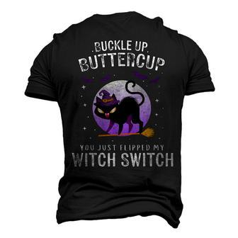 Buckle Up Buttercup Scary Halloween Black Cat Costume Witch Men's 3D T-shirt Back Print - Seseable