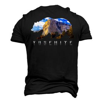 California Bear With Yosemite National Park Image Souvenir Men's 3D T-shirt Back Print - Seseable