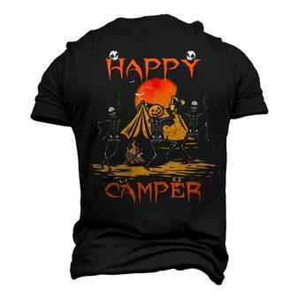 Camping Camper Happy Halloween Skeleton Dancing Men's 3D T-shirt Back Print - Seseable