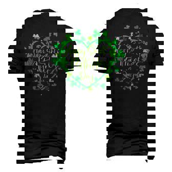 Cute Lucky Heart Shamrock Happy St Patricks Day Family Heart Men's T-shirt 3D Print Graphic Crewneck Short Sleeve Back Print - Thegiftio UK