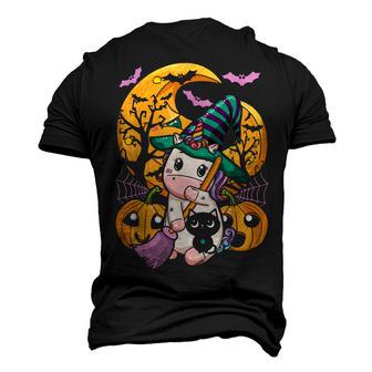 Cute Unicorn Pumpkin Thanksgiving Halloween Womens Autumn Men's 3D T-shirt Back Print - Seseable