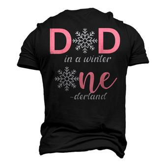 Dad Of The Birthday Girl Winter Onederland 1St Birthday Men's 3D T-shirt Back Print - Seseable