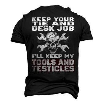 Desk Tie And Job Men's 3D T-shirt Back Print - Seseable