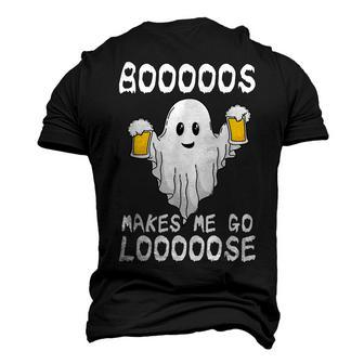 Funny Halloween Ghost Thats Here For The Boos Booze Beer Men's 3D Print Graphic Crewneck Short Sleeve T-shirt - Thegiftio UK
