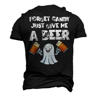 Halloween Forget Candys Just Give Me A Beer Ghost Drinking Men's 3D Print Graphic Crewneck Short Sleeve T-shirt - Thegiftio UK