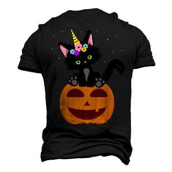 Halloween Unicorn Cat Black Pumpkin Scary Costume Girls Kids Men's 3D T-shirt Back Print - Seseable