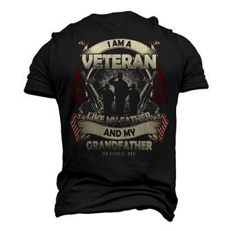 I Am A Veteran Like My Father And My Grandfather Before Me Men's 3D Print Graphic Crewneck Short Sleeve T-shirt - Monsterry UK