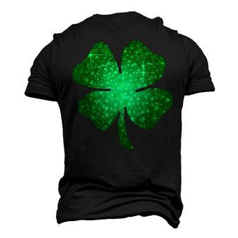Irish Lucky Shamrock Green Four Leaf Clover St Patricks Day Men's T-shirt 3D Print Graphic Crewneck Short Sleeve Back Print - Thegiftio UK