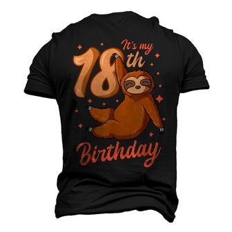 Its My 18Th Birthday Sloth Theme Party Celebration 18 Men's 3D Print Graphic Crewneck Short Sleeve T-shirt - Thegiftio UK