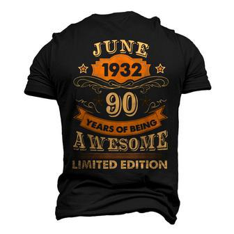 June 90 Year Old Vintage 1932 90Th Birthday Men's 3D T-shirt Back Print - Seseable