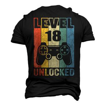 Level 18 Unlocked 18Th Video Gamer Birthday Boy V2 Men's 3D T-shirt Back Print - Seseable
