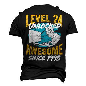 Level 24 Unlocked Awesome 1998 24Th Birthday Man Video Game Men's 3D T-shirt Back Print - Seseable