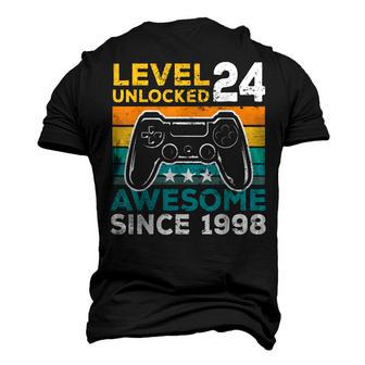 Level 24 Unlocked Awesome 1998 24Th Birthday Man Video Game V2 Men's 3D T-shirt Back Print - Seseable