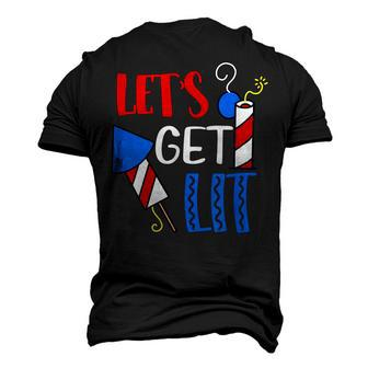 Lets Get Lit Fireworks Firecracker Fourth 4Th Of July Men's 3D T-shirt Back Print - Seseable