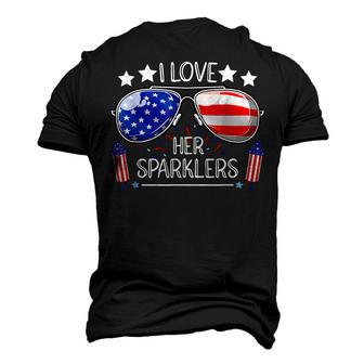 I Love Her Sparklers Matching Couple 4Th Of July Sunglasses Men's 3D T-shirt Back Print - Seseable