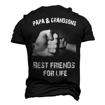 Papa & Grandsons - Best Friends Men's 3D T-shirt Back Print - Seseable