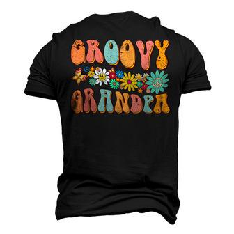 Retro Groovy Birthday Family Matching Cute Groovy Grandpa Men's T-shirt 3D Print Graphic Crewneck Short Sleeve Back Print - Thegiftio UK