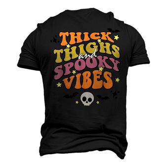 Retro Groovy Thick Thighs And Spooky Vibes Halloween V2 Men's 3D T-shirt Back Print - Seseable