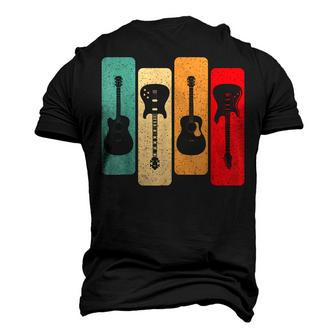 Retro Guitars Guitarist Acoustic Electric Guitar Rock Music V2 Men's 3D T-shirt Back Print - Seseable