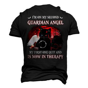 Im On My Second Guardian Angel Cool Black Cat Halloween Men's 3D T-shirt Back Print - Seseable
