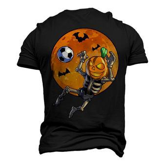 Soccer Skeleton Halloween Men Boys Soccer Halloween Men's T-shirt 3D Print Graphic Crewneck Short Sleeve Back Print - Thegiftio UK