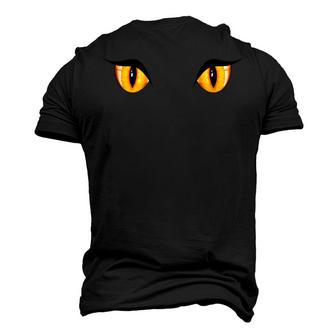 Spooky Creepy Ghost Black Cat Orange Eyes Halloween Men's 3D T-shirt Back Print - Seseable