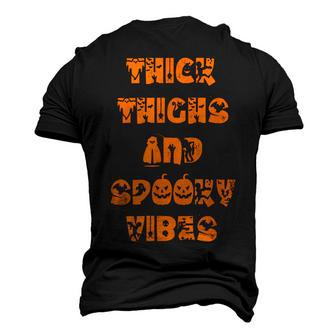 Thick Thighs Spooky Vibes Halloween Pumpkin Ghost Graphic V4 Men's 3D T-shirt Back Print - Seseable