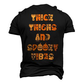 Thick Thighs Spooky Vibes Halloween Pumpkin Ghost Graphic V5 Men's 3D T-shirt Back Print - Seseable