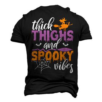 Thick Thighs And Spooky Vibes Halloween Witch Witchcraft Men's 3D T-shirt Back Print - Seseable