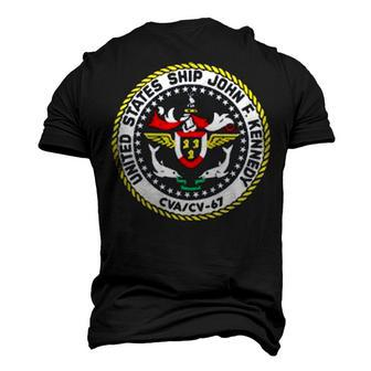 USS John F Kennedy CV 67 CVA Men's 3D Print Graphic Crewneck Short Sleeve T-shirt - Monsterry