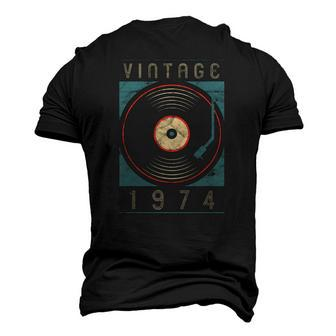 Vintage 1974 Vinyl Retro Turntable Birthday Dj For Him Men's 3D T-Shirt Back Print | Mazezy