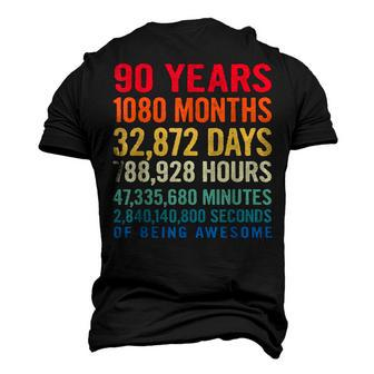 Vintage 90 Years Of Being Awesome Unique 90Th Birthday Men's 3D T-shirt Back Print - Seseable