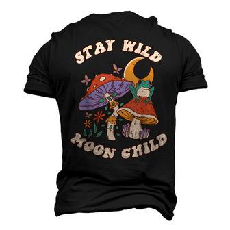 Vintage Retro Stay Wild Moon Child Frog Mushroom Hippie Men's 3D T-shirt Back Print - Seseable