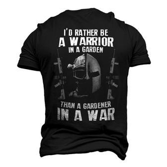 A Warrior In A Garden Men's 3D T-shirt Back Print - Seseable