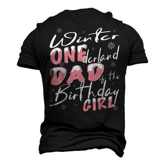 Mens Winter Onederland Dad Of Birthday Girl 1St Birthday Theme Men's 3D T-shirt Back Print - Seseable