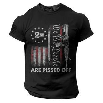 We The People Are Pissed Off American Flag 4Th Of July 1776 American Flag On Sleeve Men Tee USA Distressed Flag T-Shirt - Seseable