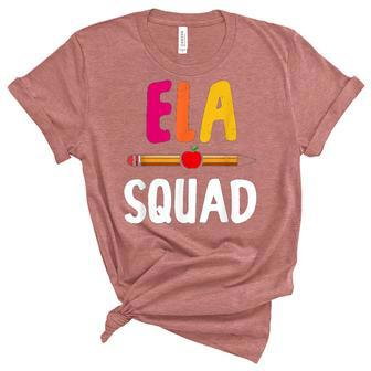 8Q1v Ela Squad English Language Arts Teacher School Women's Short Sleeve T-shirt Unisex Crewneck Soft Tee - Thegiftio UK