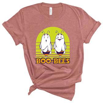 Boo Bees Ghoul Ghost Halloween Candy Full Moon Soul Spooky Women's Short Sleeve T-shirt Unisex Crewneck Soft Tee - Thegiftio UK