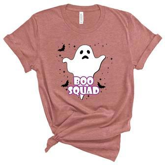 Boo Squad Halloween Day Sublimation Retro Halloween Unisex Crewneck Soft Tee - Thegiftio UK