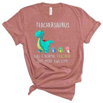 Dinosaurs Teachersaurus Like A Normal Teacher Women's Short Sleeve T-shirt Unisex Crewneck Soft Tee - Thegiftio UK
